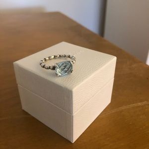 Retired Pandora Blue Topaz Ring Size 6